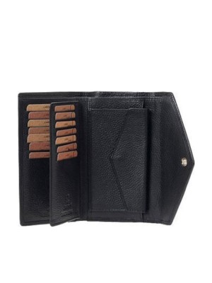 Lavor 1-6072 Μεγάλο Δερμάτινο Γυναικείο Πορτοφόλι με RFID Μαύρο