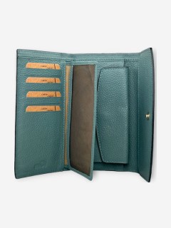 Lavor 1-6039 Μεγάλο Δερμάτινο Γυναικείο Πορτοφόλι με RFID Γαλάζιο