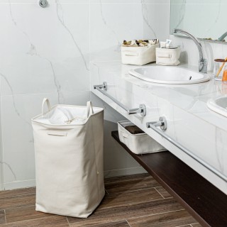 ESTIA ΚΟΥΤΙ ΑΠΟΘΗΚΕΥΣΗΣ & ΟΡΓΑΝΩΣΗΣ IVORY 13.5x12.5x10.5cm ME ΧΕΡΟΥΛΙΑ