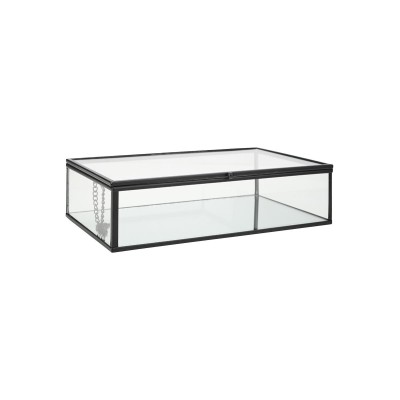 ESTIA ΚΟΥΤΙ ΟΡΓΑΝΩΣΗΣ ΓΥΑΛΙΝΟ ΜΕ ΚΑΘΡΕΠΤΗ & ΜΑΥΡΟ ΜΕΤΑΛΛΙΚΟ ΠΛΑΙΣΙΟ 24x14x6cm