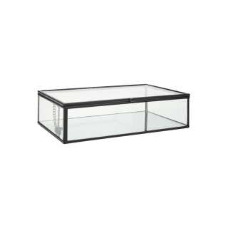 ESTIA ΚΟΥΤΙ ΟΡΓΑΝΩΣΗΣ ΓΥΑΛΙΝΟ ΜΕ ΚΑΘΡΕΠΤΗ & ΜΑΥΡΟ ΜΕΤΑΛΛΙΚΟ ΠΛΑΙΣΙΟ 24x14x6cm