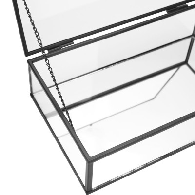 ESTIA ΚΟΥΤΙ ΟΡΓΑΝΩΣΗΣ ΓΥΑΛΙΝΟ ΜΕ ΚΑΘΡΕΠΤΗ & ΜΑΥΡΟ ΜΕΤΑΛΛΙΚΟ ΠΛΑΙΣΙΟ 24x14x6cm