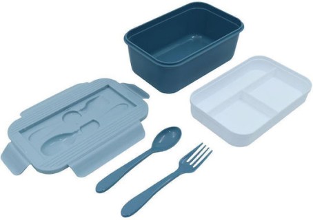 Must Team Πλαστικό Παιδικό Δοχείο Φαγητού 1.5lt Μπλε 21.5 x 12.5 x 8εκ...