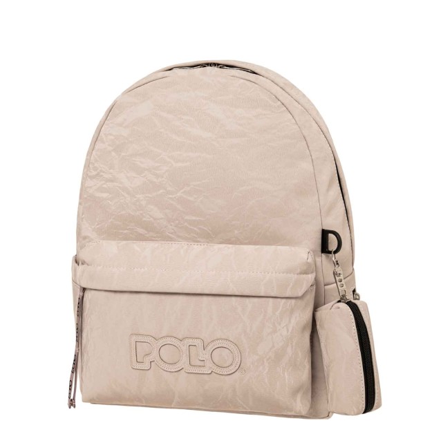 Polo Gecko Σχολική Τσάντα Πλάτης Γυμνασίου - Λυκείου Light Pink με Θήκη για Παγούρι 20lt 9-02-041-3800