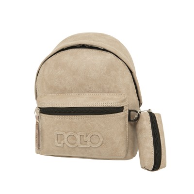 Polo Mini Gecko Τσάντα Πλάτης Δετματίνη σε Μπεζ χρώμα 8lt 9-07-037-8326