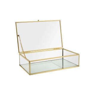 ESTIA ΚΟΥΤΙ ΟΡΓΑΝΩΣΗΣ ΓΥΑΛΙΝΟ ΜΕ ΚΑΘΡΕΠΤΗ & ΧΡΥΣΟ ΜΕΤΑΛΛΙΚΟ ΠΛΑΙΣΙΟ 24x14x6cm