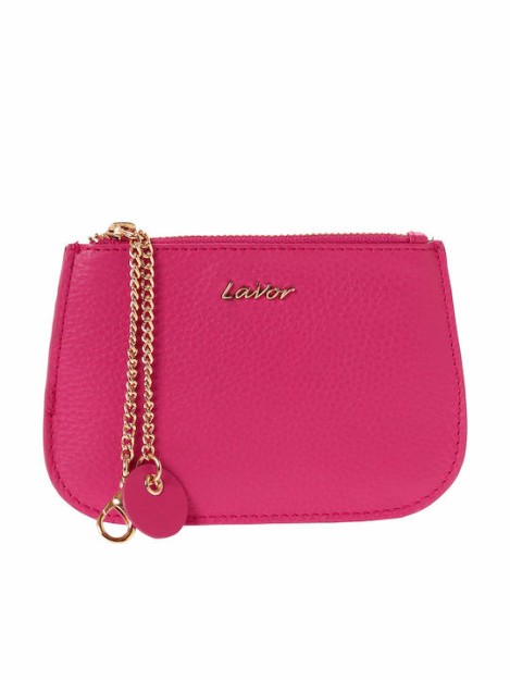 Lavor 1-6069 Μικρό Δερμάτινο Γυναικείο Πορτοφόλι Καρτών με RFID Ρόδι