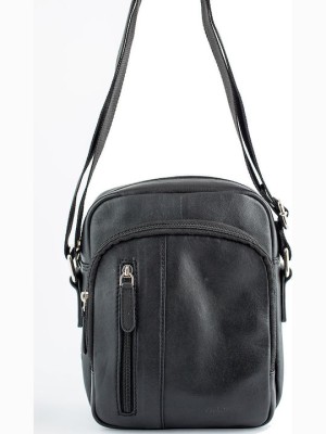 Lavor 1-12 Δερμάτινη Ανδρική Τσάντα Ώμου / Χιαστί Μαύρη