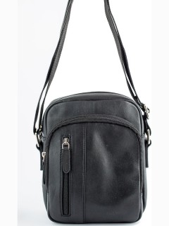 Lavor 1-12 Δερμάτινη Ανδρική Τσάντα Ώμου / Χιαστί Μαύρη