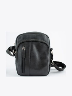 Lavor 1-12 Δερμάτινη Ανδρική Τσάντα Ώμου / Χιαστί Μαύρη