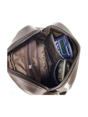 Lavor 1-12 Δερμάτινη Ανδρική Τσάντα Ώμου / Χιαστί Καφέ