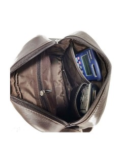 Lavor 1-12 Δερμάτινη Ανδρική Τσάντα Ώμου / Χιαστί Καφέ