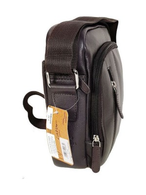 Lavor 1-12 Δερμάτινη Ανδρική Τσάντα Ώμου / Χιαστί Καφέ