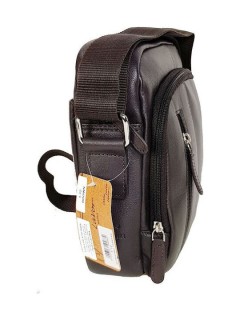 Lavor 1-12 Δερμάτινη Ανδρική Τσάντα Ώμου / Χιαστί Καφέ