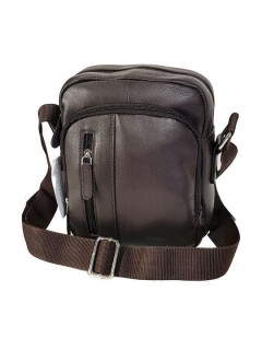 Lavor 1-12 Δερμάτινη Ανδρική Τσάντα Ώμου / Χιαστί Καφέ