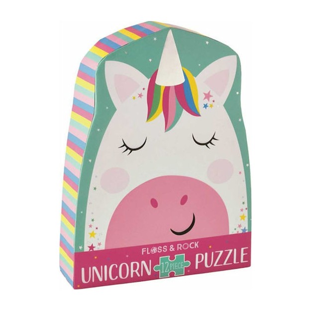 Παιδικό Puzzle Μoνόκερος για 3+ Ετών 12pcs Floss & Rock