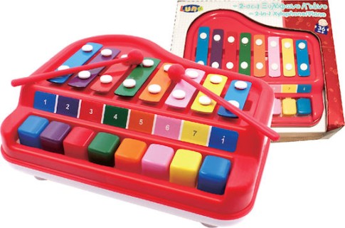 Luna 2 σε 1 Παιδικό Ξυλόφωνο-Πιάνο για 3+ Ετών