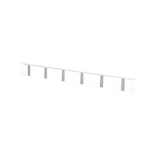ESTIA ΚΡΕΜΑΣΤΡΑ ΤΟΙΧΟΥ ΞΥΛΙΝΗ 60x5.5x1.8cm 6 ΘΕΣΕΩΝ ΜΕ ΑΝΑΔΙΠΛΟΥΜΕΝΟΥΣ ΓΑΝΤΖΟΥΣ ΛΕΥΚΗ