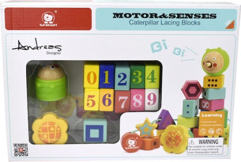 Top Bright Παιχνίδι με Κορδόνια Lacing Blocks από Ξύλο για 18+ Μηνών