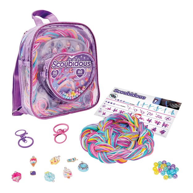 HAPPIHOBBI SCOUBIDOUS ΣΑΚΙΔΙΟ ΠΛΑΤΗΣ ΜΕ 80 SCOUBIDOUS & ΑΞΕΣΟΥΑΡ