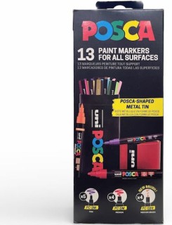 Uni-Ball Paint Μαρκαδόροι με Μεταλλική Κασετίνα Σετ 13τμχ