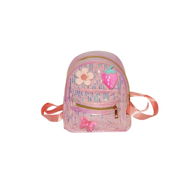 Παιδική τσάντα πλάτης με λουλούδι, φράουλα & πεταλούδα 22x20x10cm
