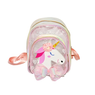 Παιδικό Σακίδιο Πλάτης Ροζ με Σχέδιο Μονόκερου και Φιόγκο 25x21x10cm
