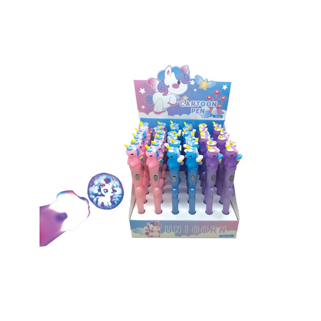 Παιδικά Στυλό Μονόκερος με Mini Projector Προβολής Σχεδίων Τυχαία Επιλογή Χρωμάτων 18173