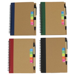 Σημειωματάριο με Στυλό & Σελιδοδείκτες σε 4 Χρώματα Τυχαία Επιλογή