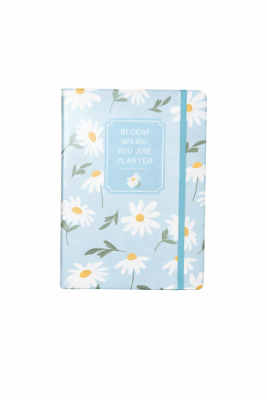 Σημειωματάριο Γαλάζιο Floral Pastel A5 με Λάστιχο για Σχολείο & Γραφείο