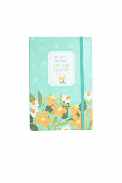 Σημειωματάριο Πράσινο Floral Pastel A5 με Λάστιχο για Σχολείο & Γραφείο