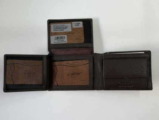 Lavor 1-7105 Δερμάτινο Ανδρικό Πορτοφόλι με RFID Καφέ