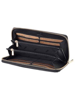 Lavor 1-6077 Μεγάλο Δερμάτινο Γυναικείο Πορτοφόλι Καρτών με RFID Μαύρο