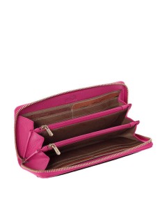 Lavor 1-6077 Μεγάλο Δερμάτινο Γυναικείο Πορτοφόλι με RFID Ρόδι