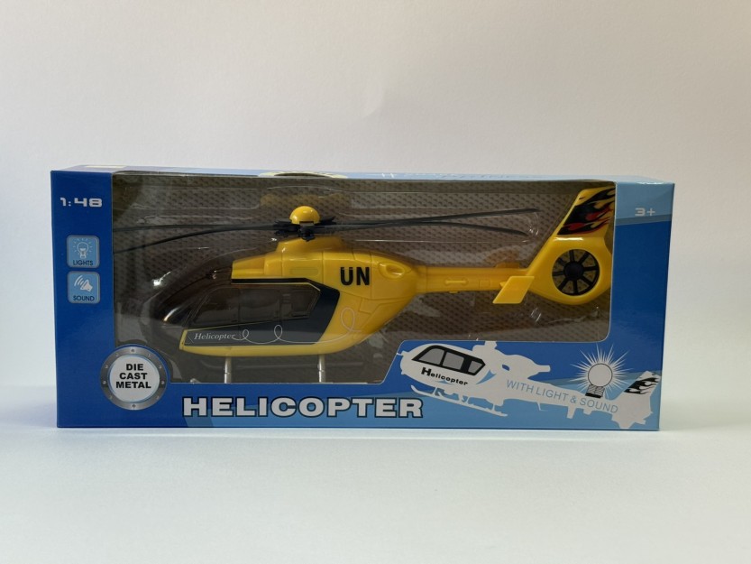 Ελικόπτερο Κίτρινο Die Cast με Φώς και Ήχο