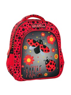 Must Team Σχολική Τσάντα Πλάτης Νηπιαγωγείου Κόκκινη με Θήκη για Παγούρι 8lt