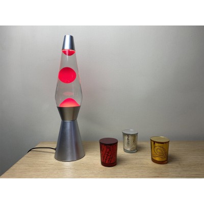 I-Total Διακοσμητικό Φωτιστικό Lava Lamp Ασημί/Κόκκινο XL1783