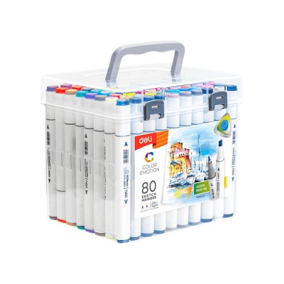 Deli Emotion Μαρκαδόροι Ζωγραφικής με Διπλή Μύτη Σετ 80τμχ 231.482057