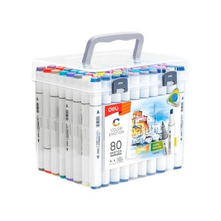 Deli Emotion Μαρκαδόροι Ζωγραφικής με Διπλή Μύτη Σετ 80τμχ 231.482057