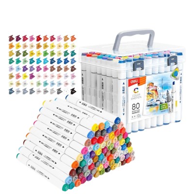 Deli Emotion Μαρκαδόροι Ζωγραφικής με Διπλή Μύτη Σετ 80τμχ 231.482057