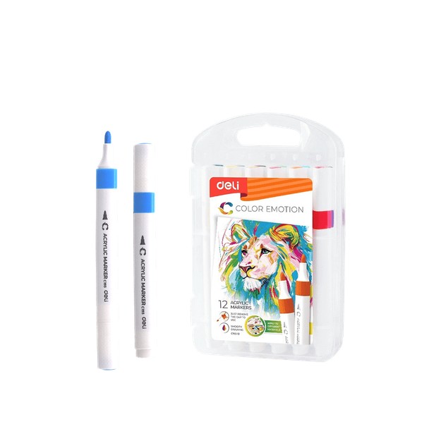 Deli Color Emotion Μαρκαδόροι Σχεδίου Σετ 12 Ακρυλικά Χρώματα 231.741987