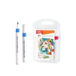 Deli Color Emotion Μαρκαδόροι Σχεδίου Σετ 12 Ακρυλικά Χρώματα 231.741987
