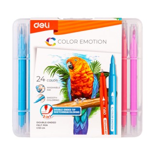 Deli Color Emotion Μαρκαδόροι Ζωγραφικής Brush με Διπλή Μύτη Σετ 24τμχ 231.009111