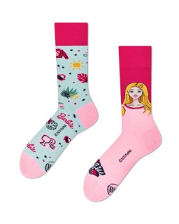 Many Mornings Barbie Κάλτσες με σχέδια Φούξια