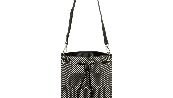 Polo Seya Γυναικεία Τσάντα Ώμου Πουγκί Μαύρο/Άσπρο 9-07-105-8485