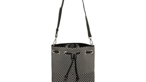 Polo Seya Γυναικεία Τσάντα Ώμου Πουγκί Μαύρο/Άσπρο 9-07-105-8485