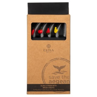 ESTIA ΚΑΛΑΜΑΚΙΑ ΓΥΑΛΙΝΑ ΜΕ ΒΟΥΡΤΣΑΚΙ ΣΕΤ 4 ΤΕΜ. ΦΡΟΥΤΑ