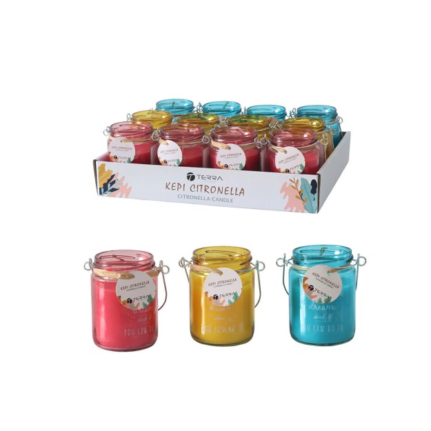 ESTIA ΚΕΡΙ CITRONELLA ΣΕ ΓΥΑΛΙΝΟ ΔΟΧΕΙΟ 150gr ΑΡΩΜΑΤΙΚΟ ΑΣΟΡΤΙ