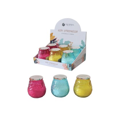 ESTIA ΚΕΡΙ CITRONELLA ΣΕ ΓΥΑΛΙΝΟ ΔΟΧΕΙΟ 140gr ΑΣΟΡΤΙ