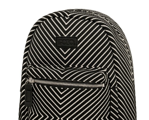 Polo Seya Γυναικεία Τσάντα Πλάτης Μικρή Μαύρο/Άσπρο 9-11-007-8485